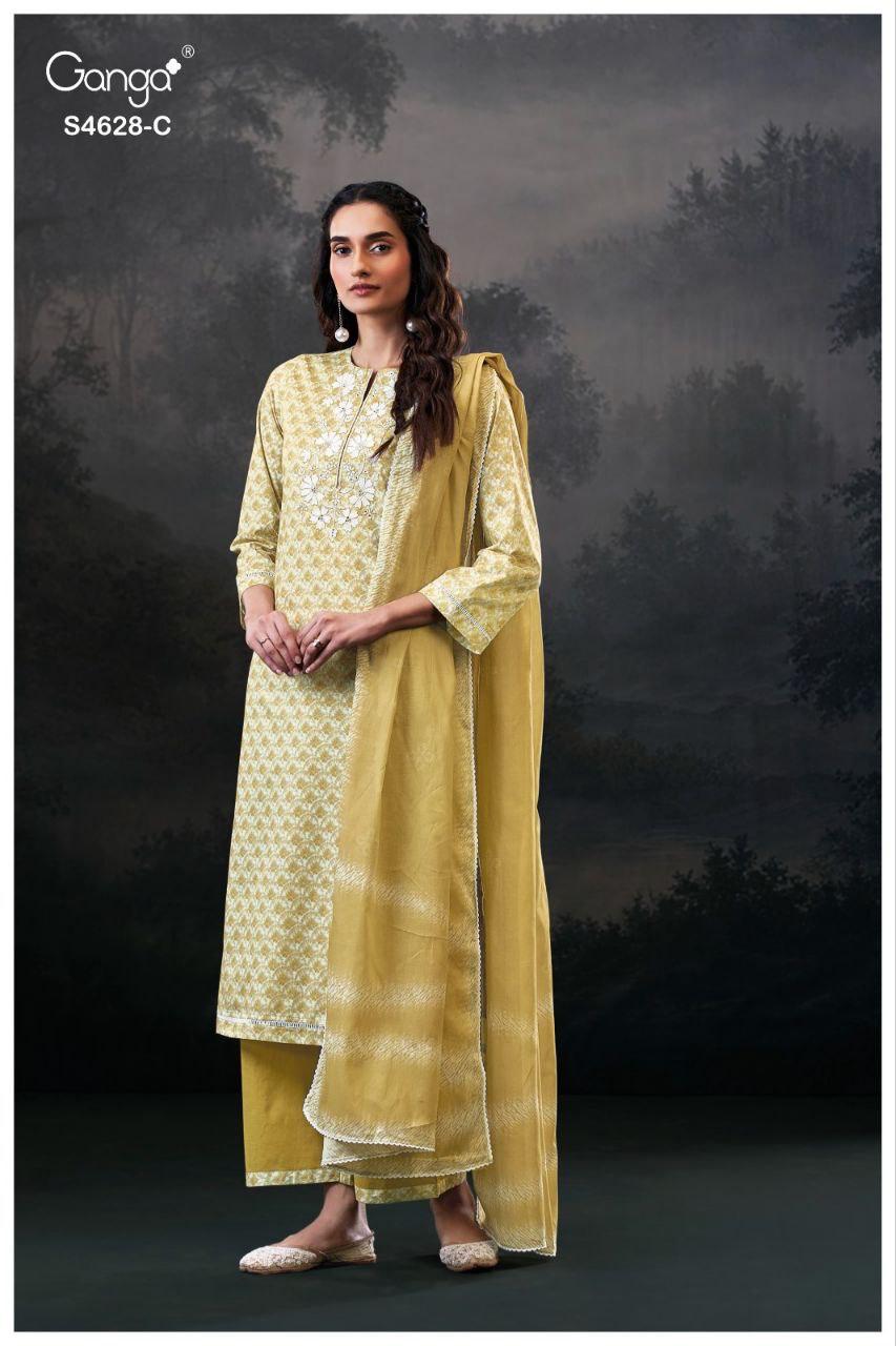 Citrina 4628 Ganga Cotton Plazzo Style Suits Exporter India