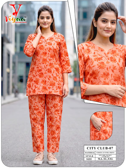 City Club Viyaa Vertican Co Ord Set Exporter India