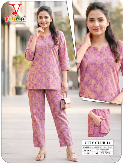 City Club Viyaa Vertican Co Ord Set Exporter India