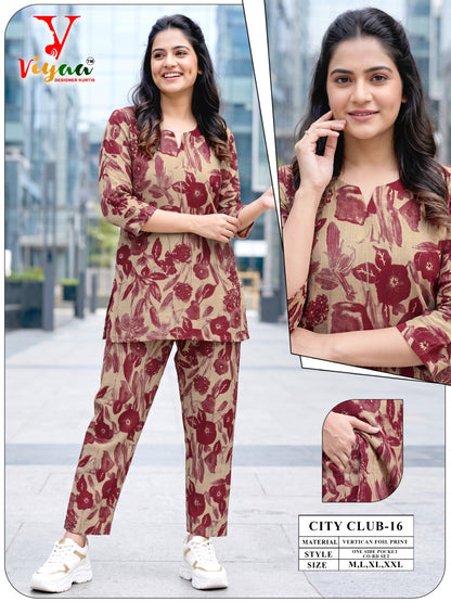 City Club Viyaa Vertican Co Ord Set Exporter India