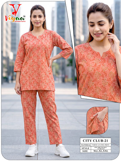 City Club Viyaa Vertican Co Ord Set Exporter India