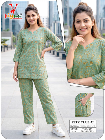 City Club Viyaa Vertican Co Ord Set Exporter India