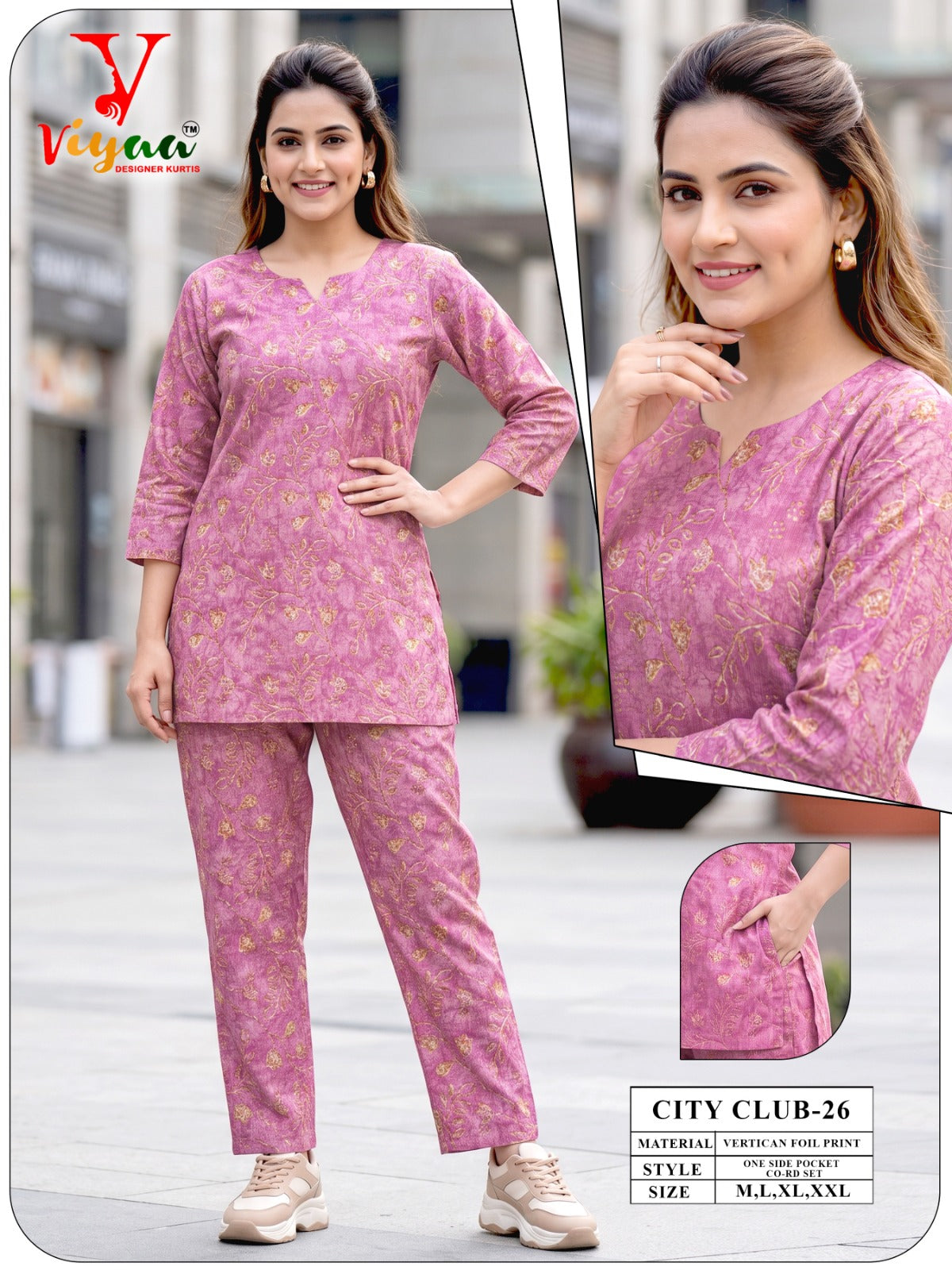 City Club Viyaa Vertican Co Ord Set Exporter India