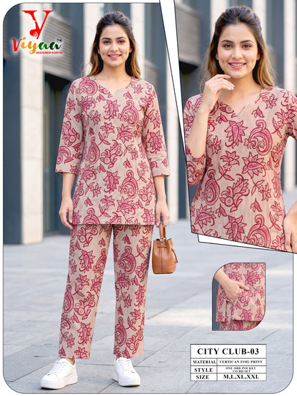 City Club Viyaa Vertican Co Ord Set Exporter India