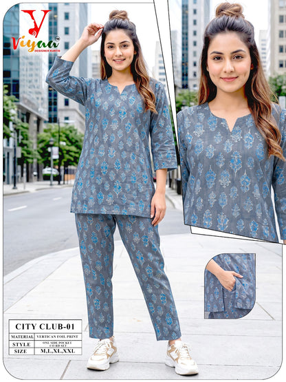 City Club Viyaa Vertican Co Ord Set Exporter India