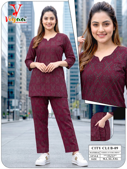 City Club Viyaa Vertican Co Ord Set Exporter India