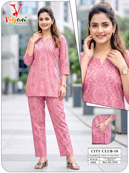 City Club Viyaa Vertican Co Ord Set Exporter India