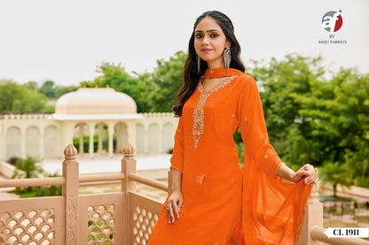 Cl 1910-1911 Af Chinon Chiffon Readymade Sharara Suits Wholesale Rate