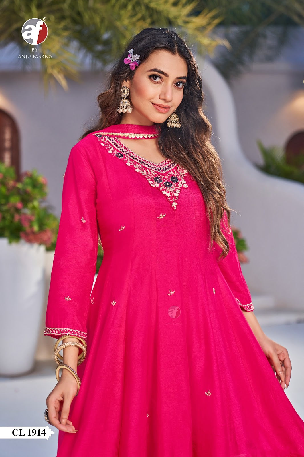 Cl 1914 Af Dola Silk Readymade Anarkali Suits Exporter India