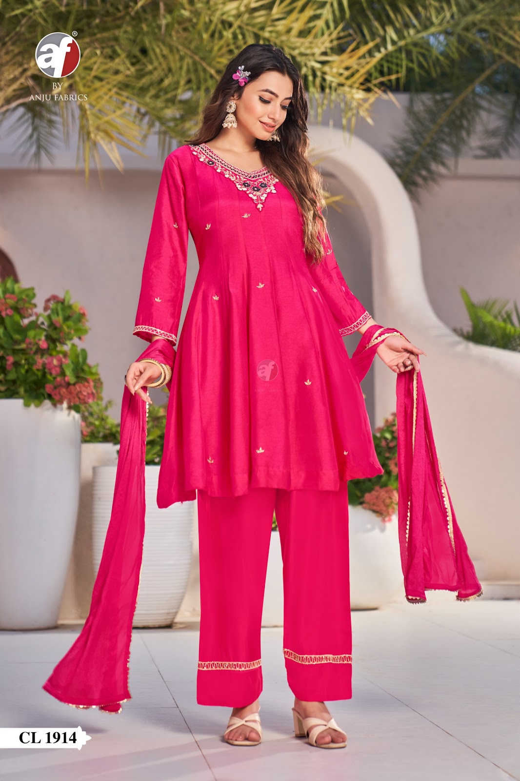 Cl 1914 Af Dola Silk Readymade Anarkali Suits Exporter India