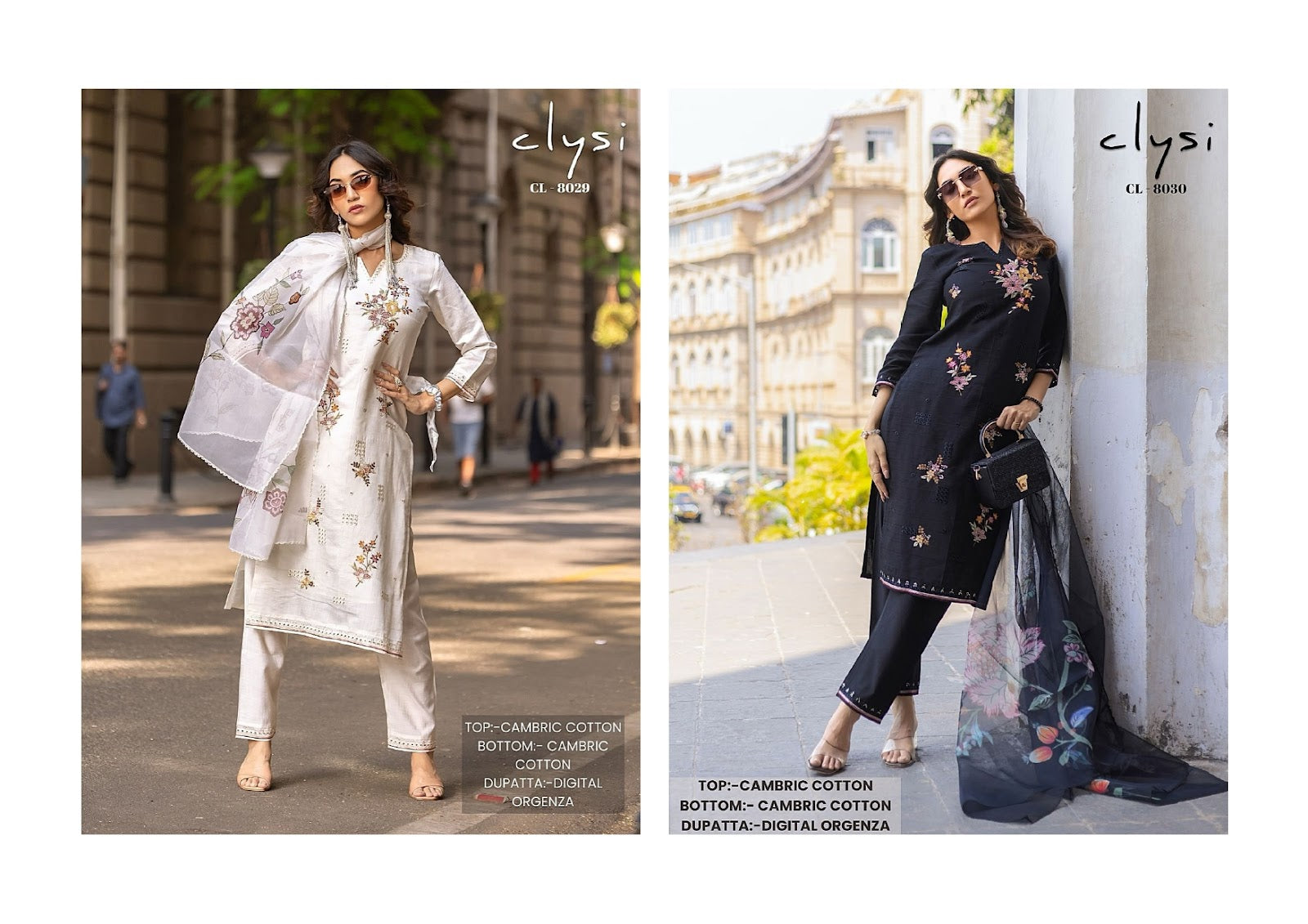 Cl 8029-8030 Clysi Cambric Cotton Readymade Pant Style Suits Wholesale Price
