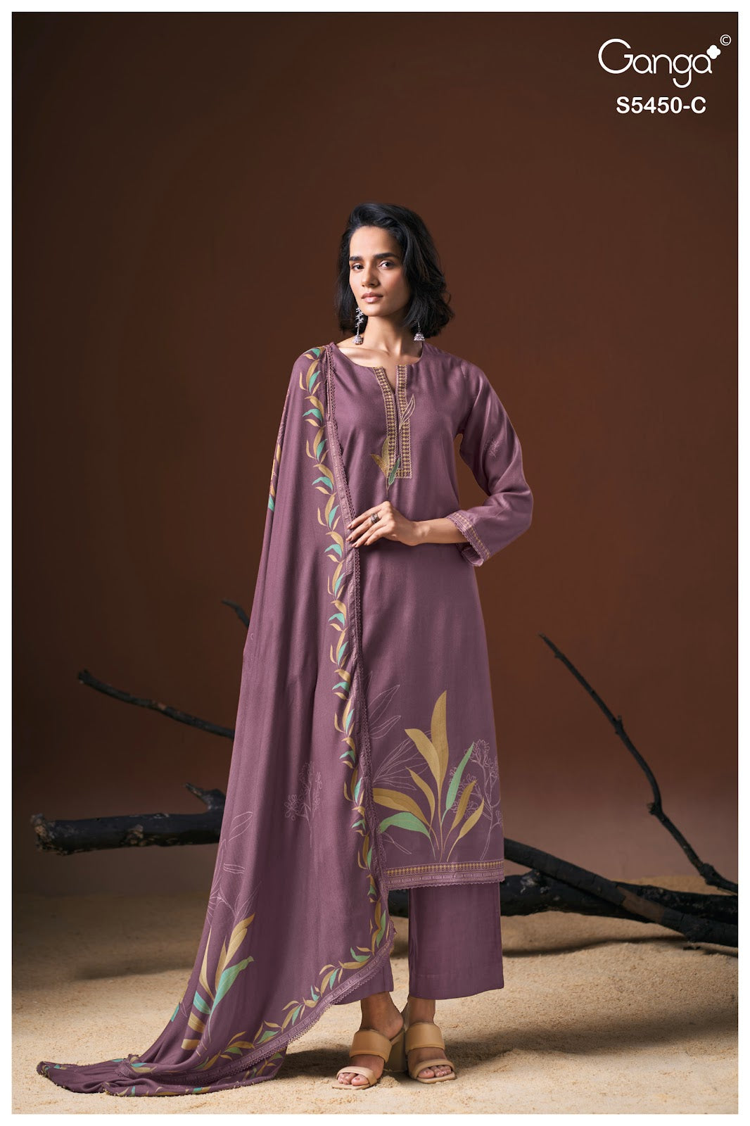 Claira S5450 Ganga Wool Pashmina Suits Manufacturer Ahmedabad