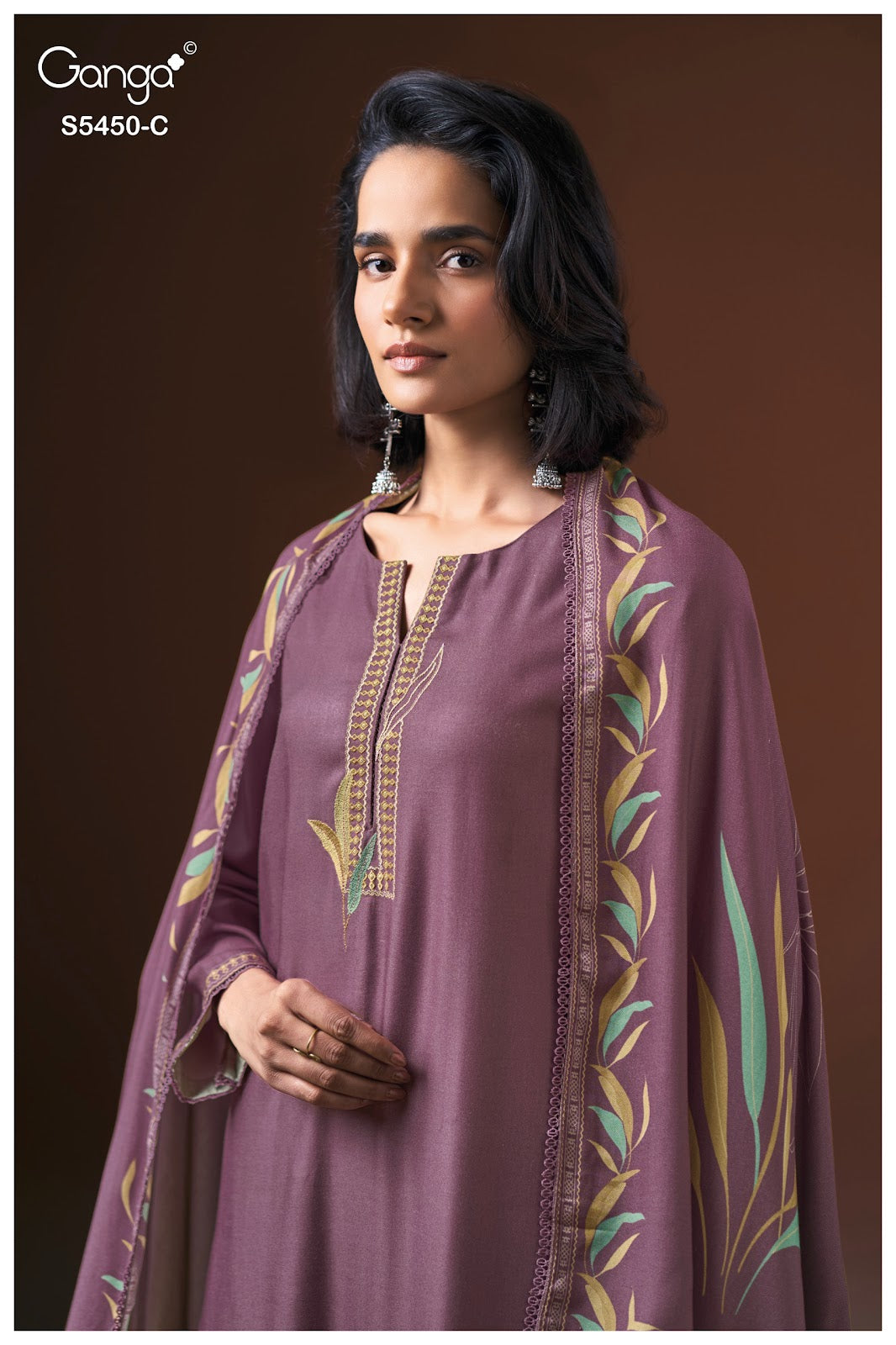 Claira S5450 Ganga Wool Pashmina Suits Manufacturer Ahmedabad