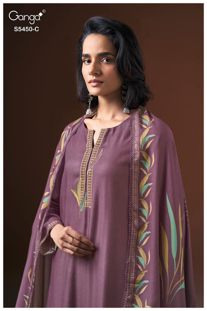 Claira S5450 Ganga Wool Pashmina Suits Manufacturer Ahmedabad
