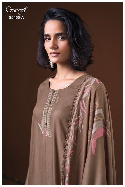 Claira S5450 Ganga Wool Pashmina Suits Manufacturer Ahmedabad