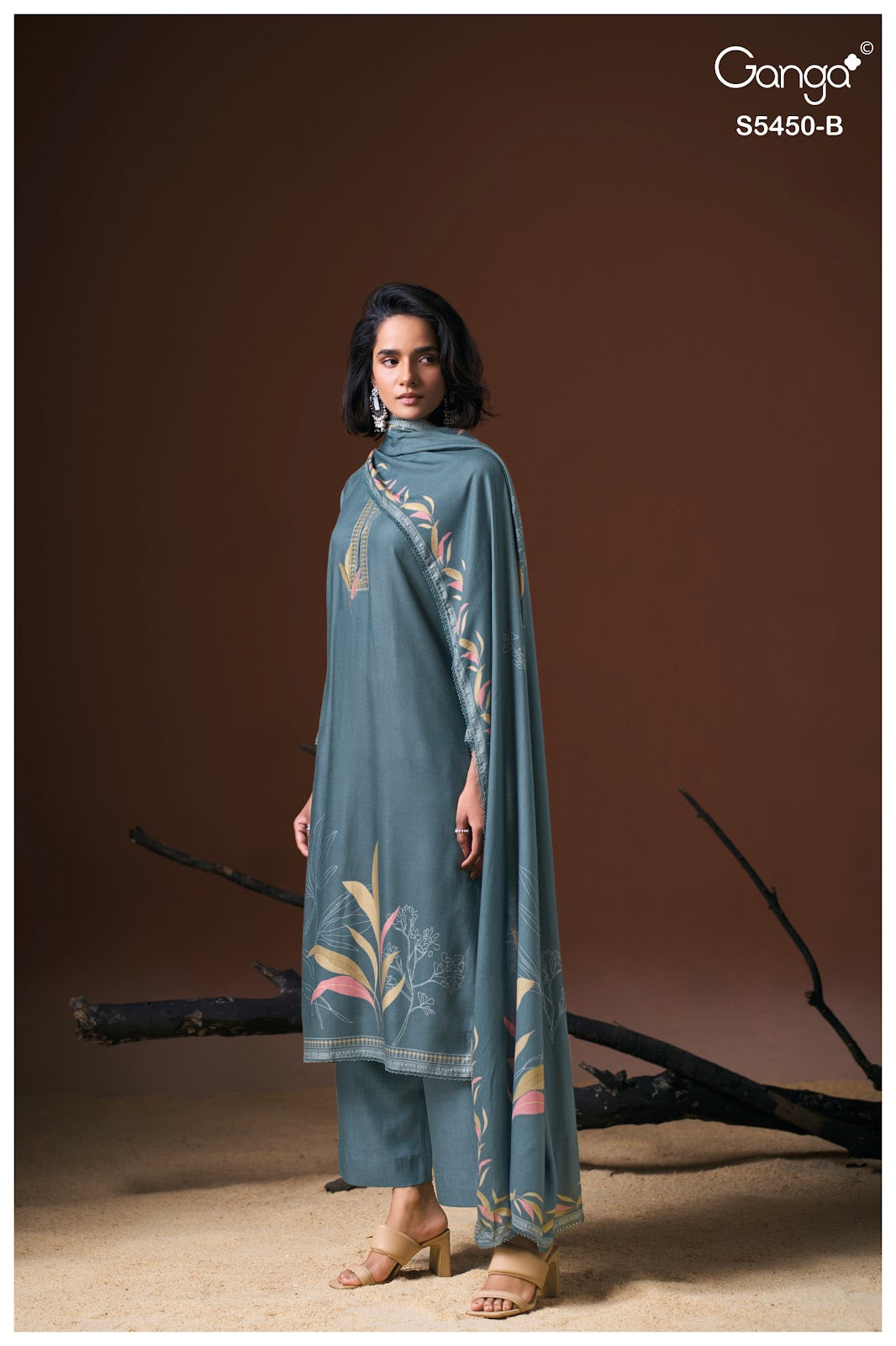 Claira S5450 Ganga Wool Pashmina Suits Manufacturer Ahmedabad