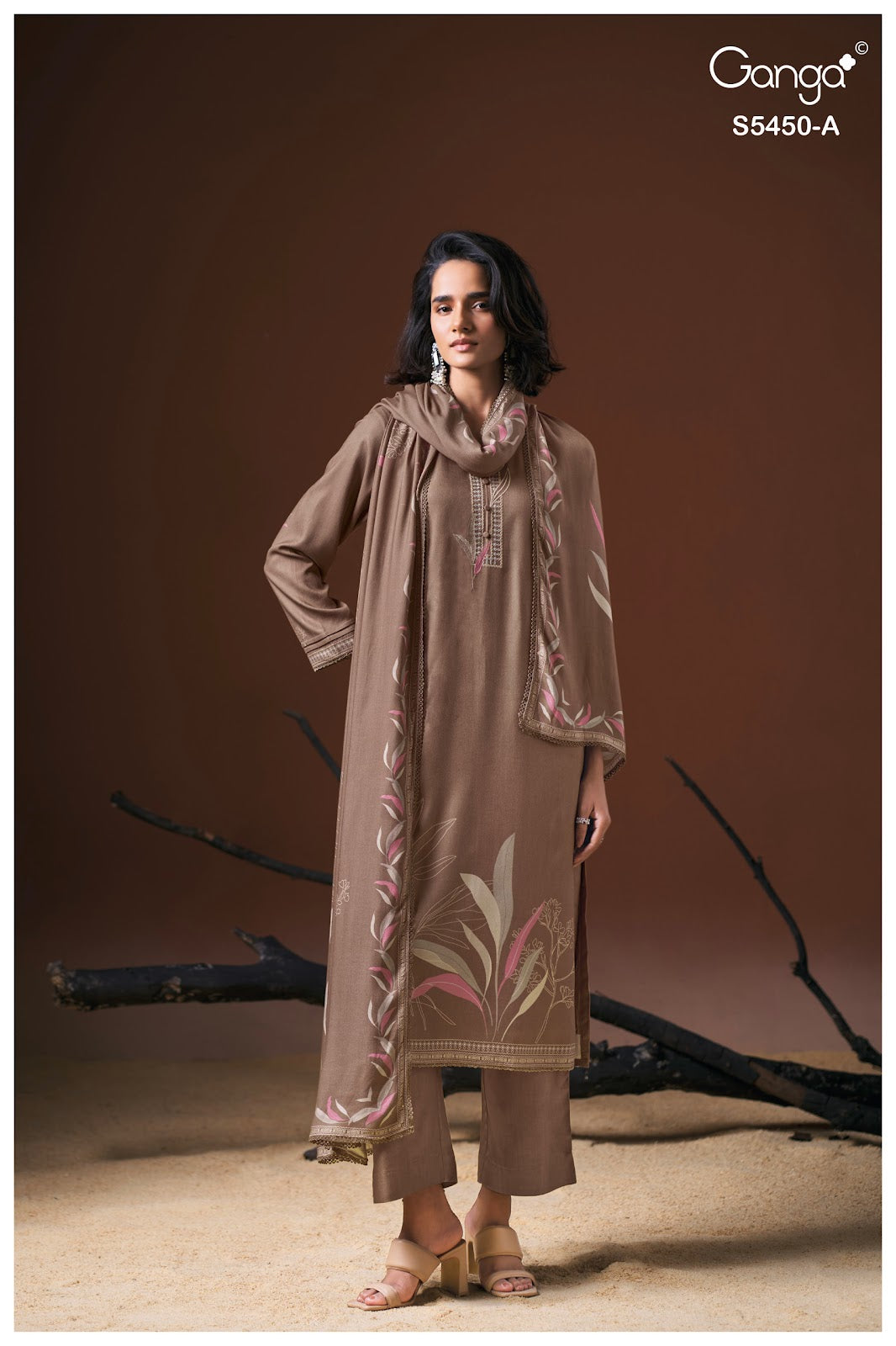 Claira S5450 Ganga Wool Pashmina Suits Manufacturer Ahmedabad