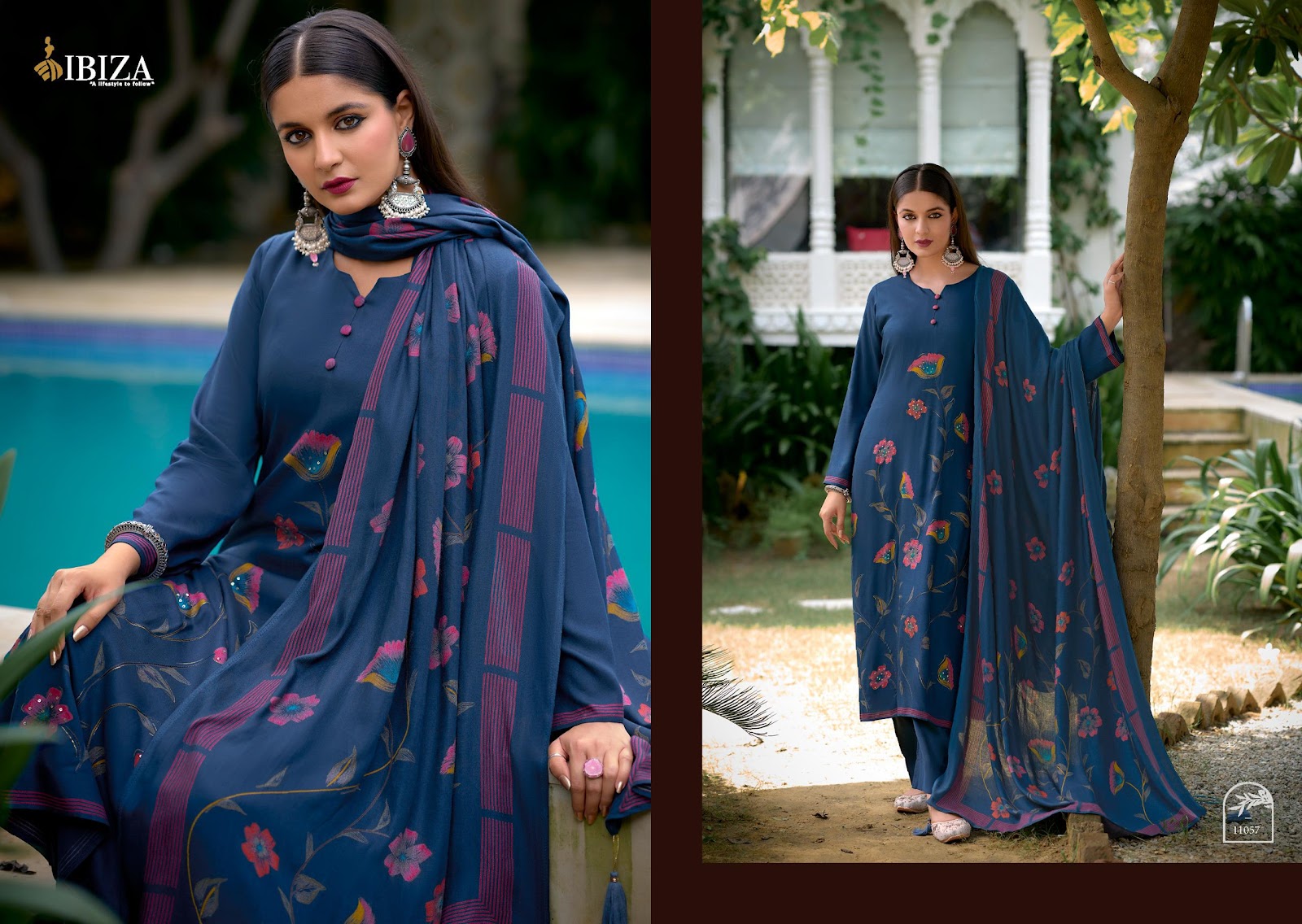 Clara Ibiza Viscose Pashmina Suits Wholesale Price