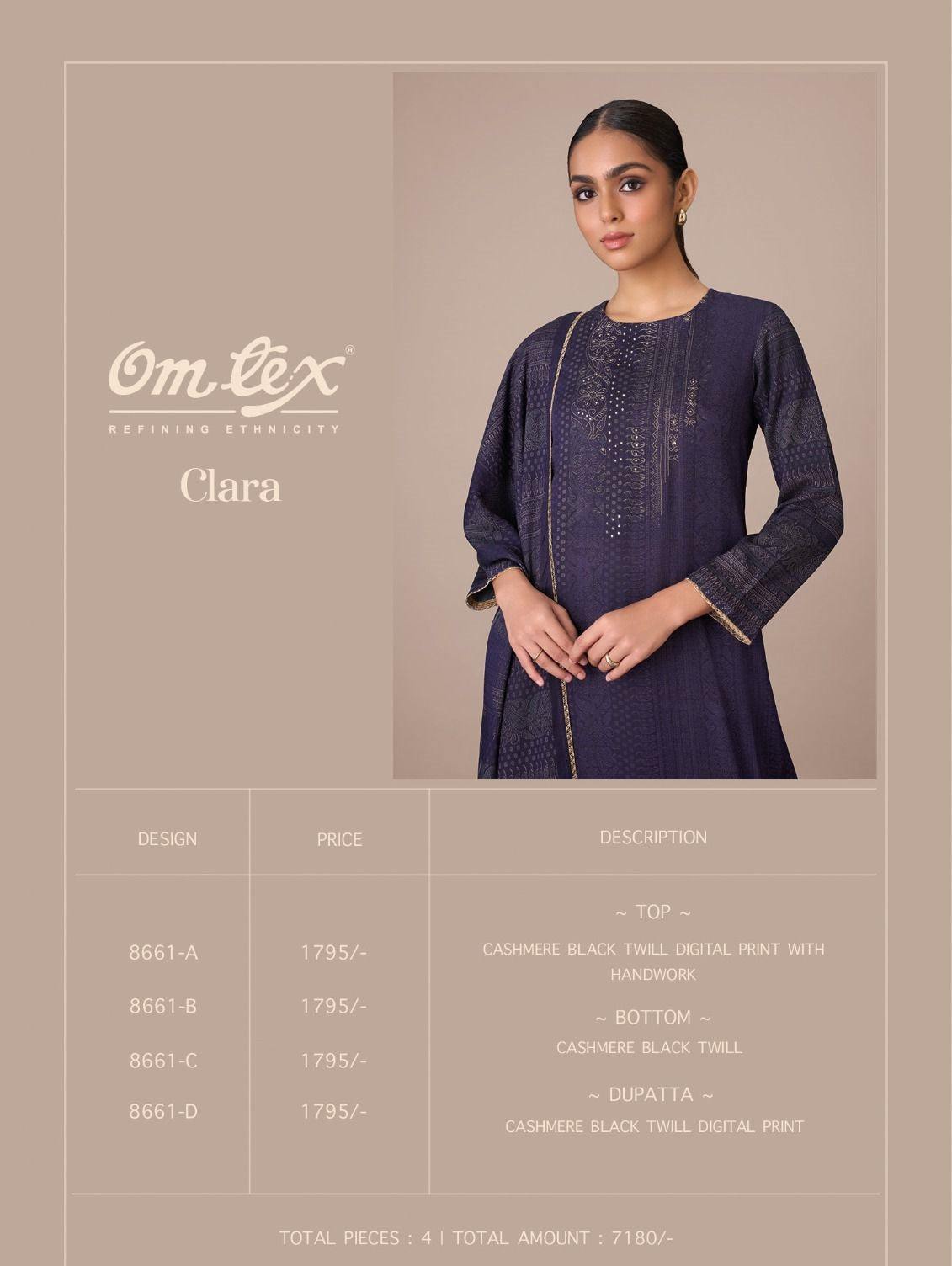 Clara Omtex Pashmina Suits Manufacturer Gujarat