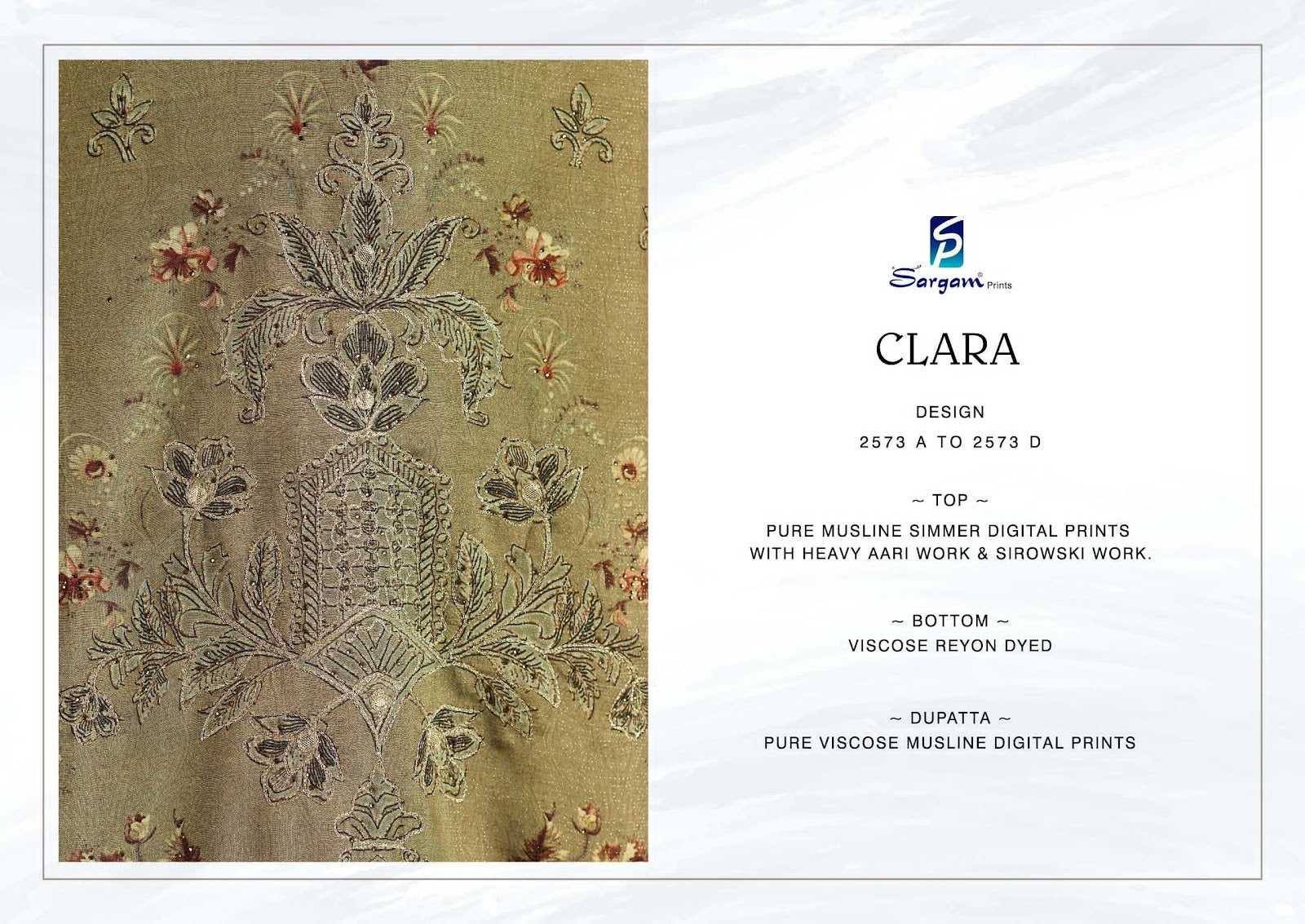 Clara Sargam Prints Muslin Pant Style Suits Wholesaler Ahmedabad