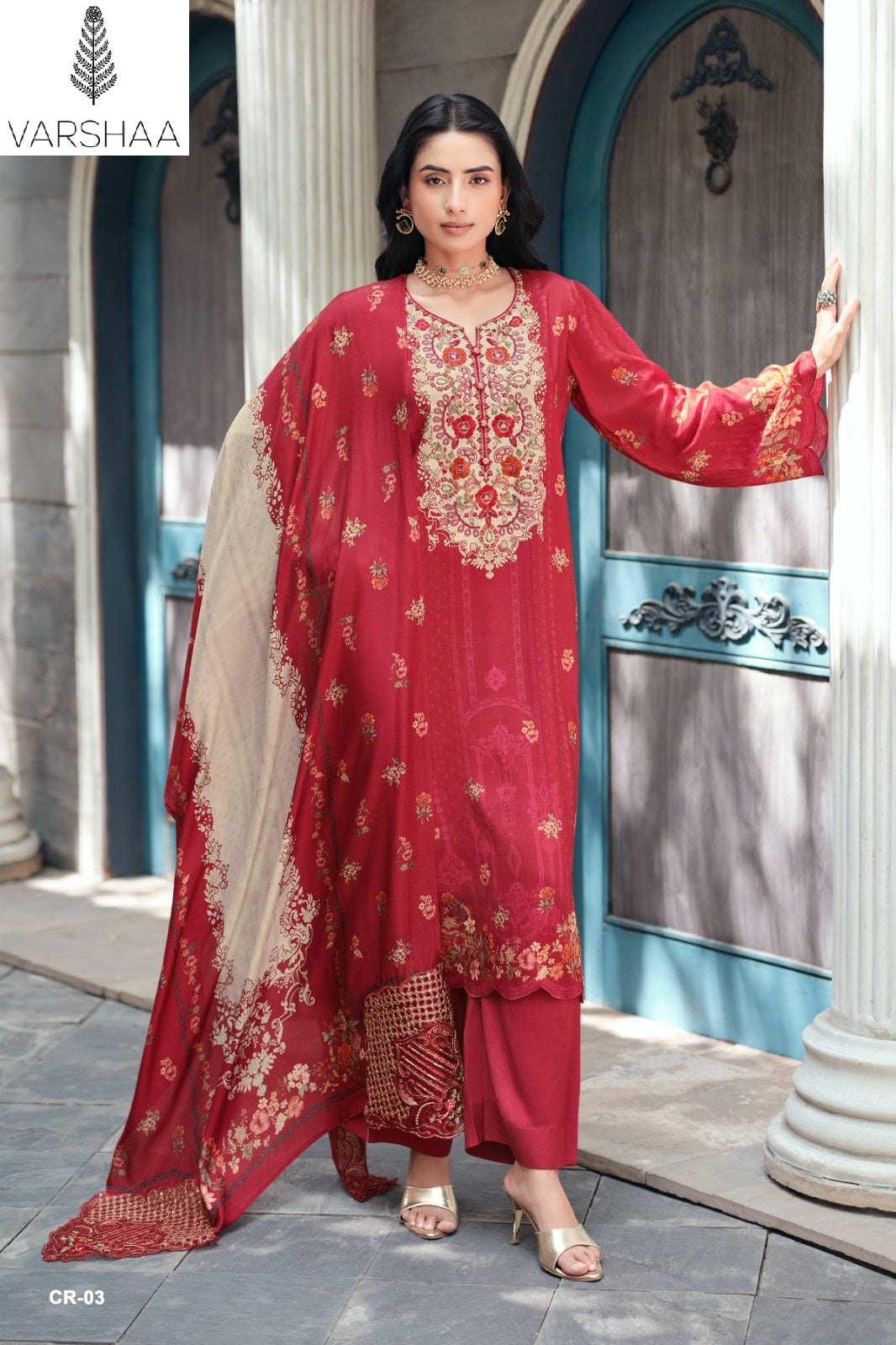 Clara Varshaa Viscose Muslin Pant Style Suits Supplier India