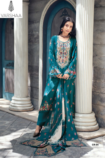 Clara Varshaa Viscose Muslin Pant Style Suits Supplier India