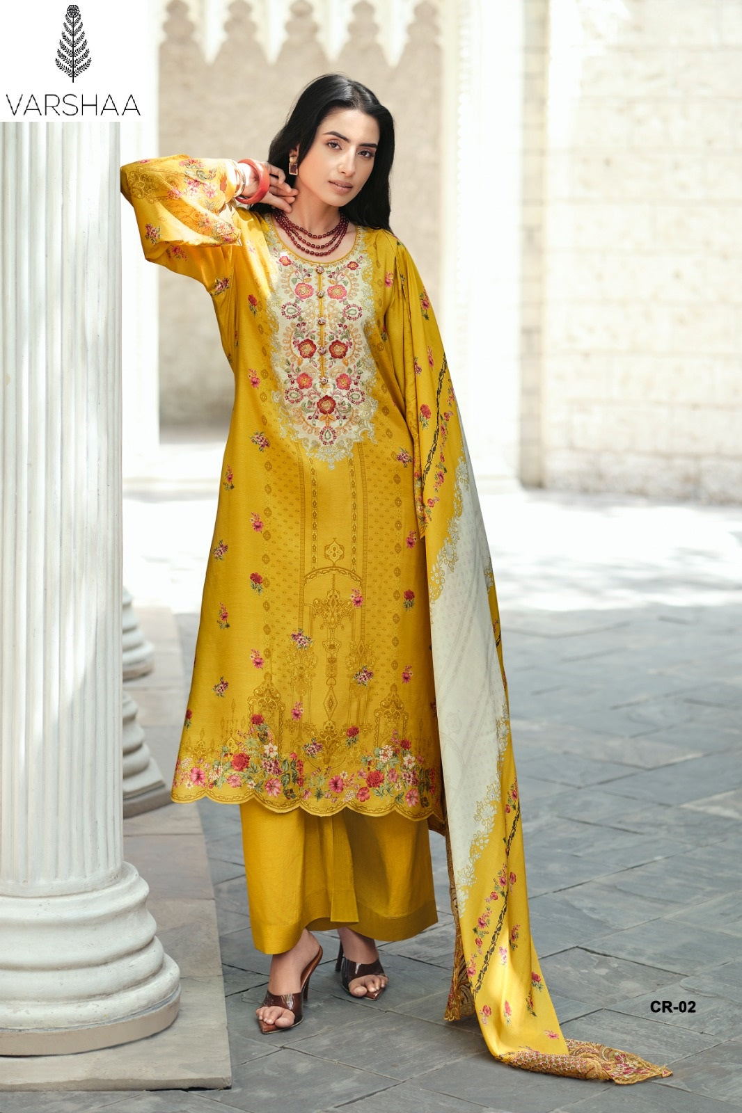 Clara Varshaa Viscose Muslin Pant Style Suits Supplier India