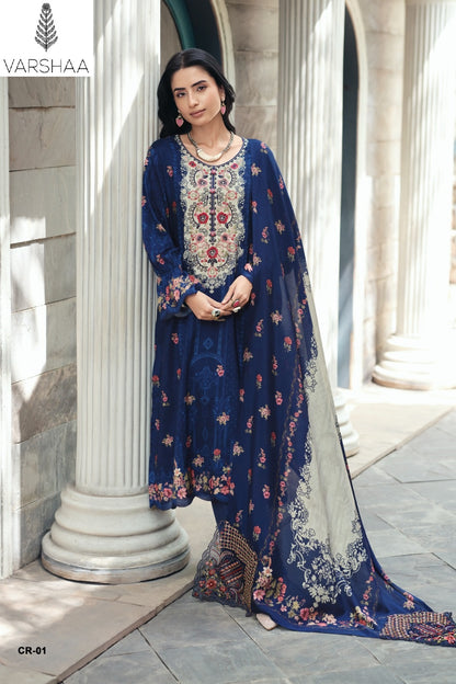 Clara Varshaa Viscose Muslin Pant Style Suits Supplier India