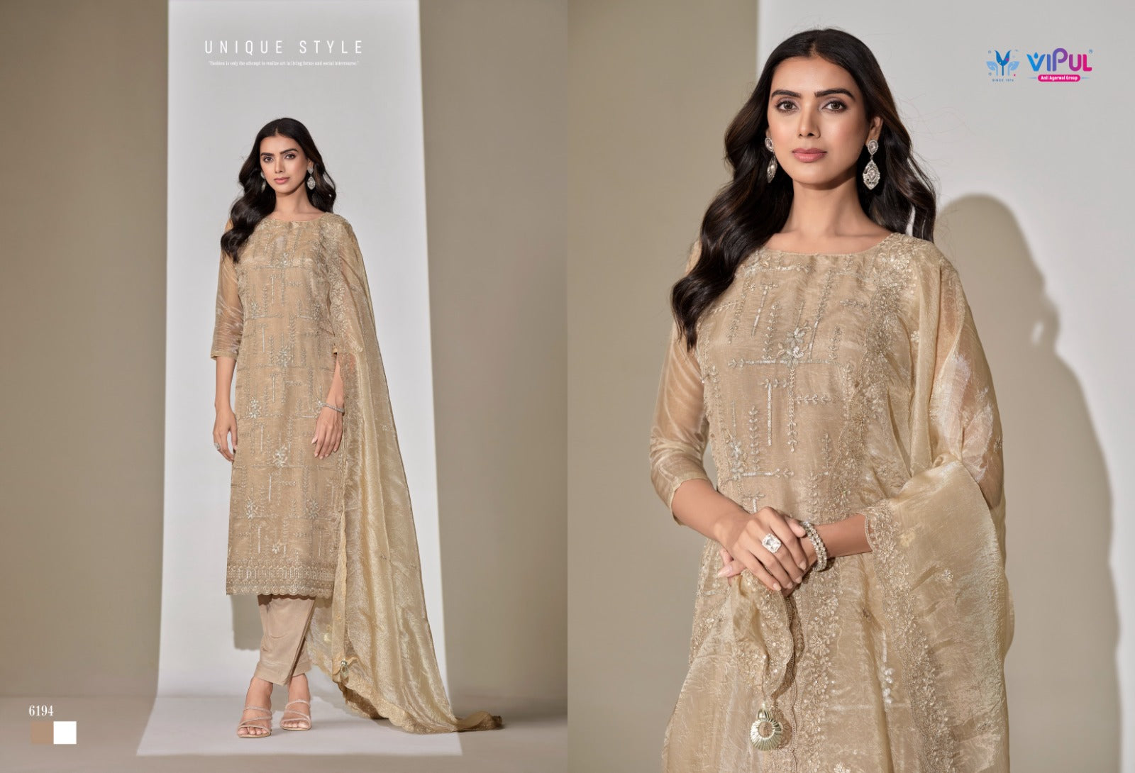 Clara Vipul Satin Pant Style Suits Exporter India