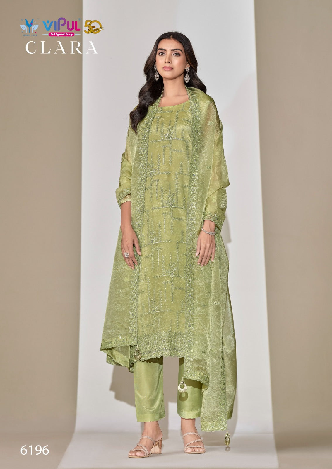 Clara Vipul Satin Pant Style Suits Exporter India