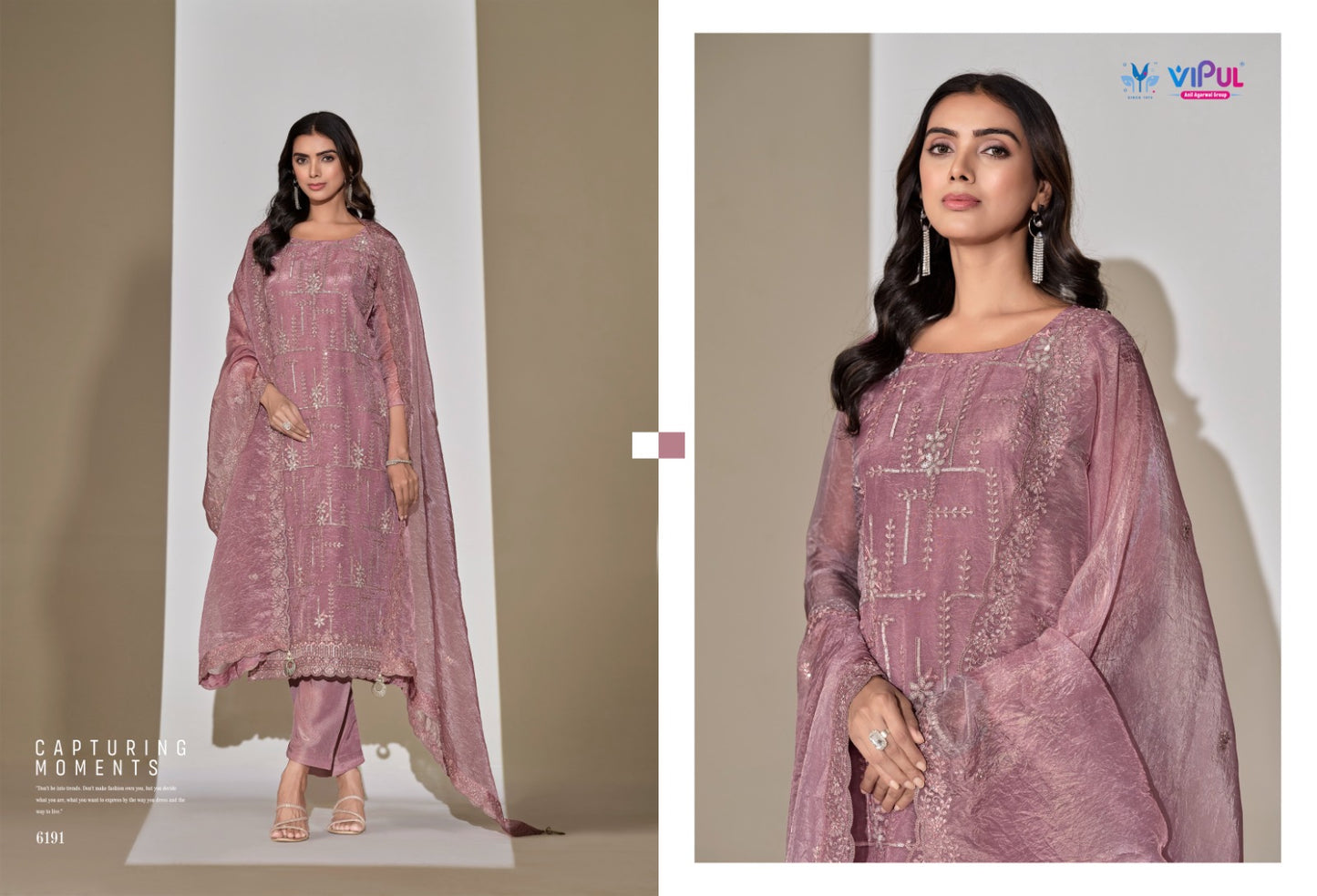 Clara Vipul Satin Pant Style Suits Exporter India