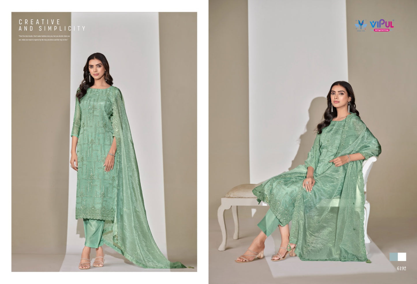 Clara Vipul Satin Pant Style Suits Exporter India