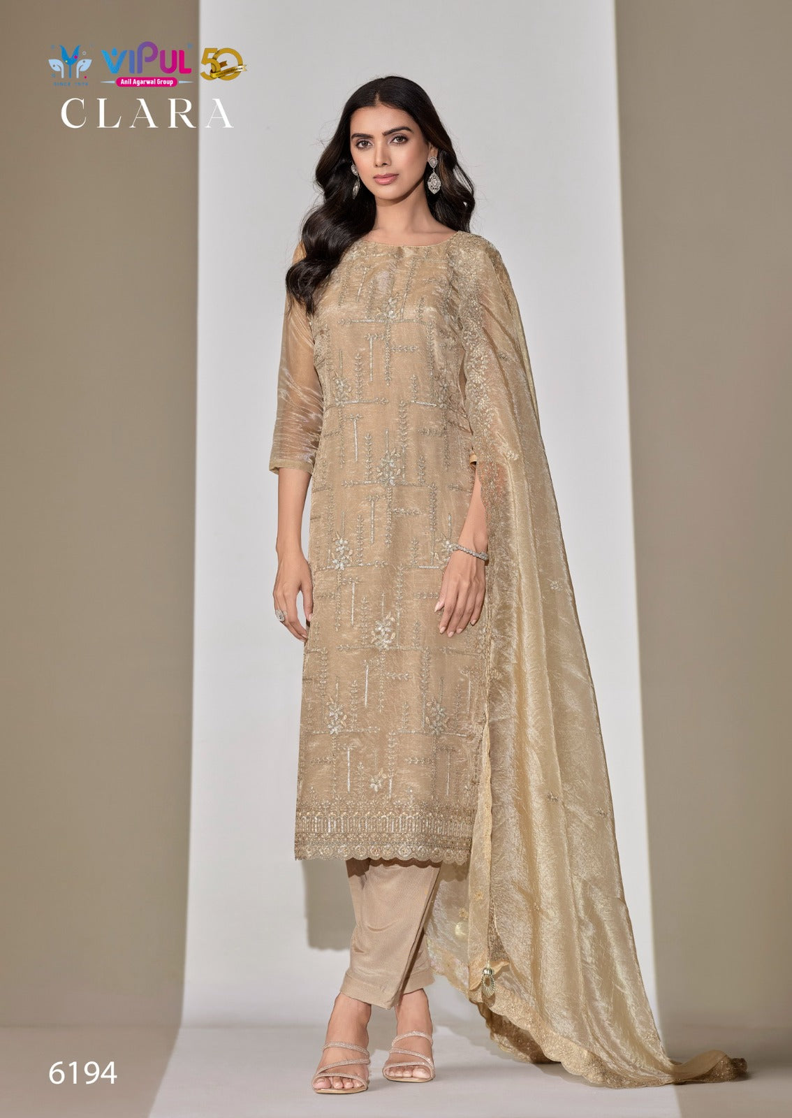 Clara Vipul Satin Pant Style Suits Exporter India