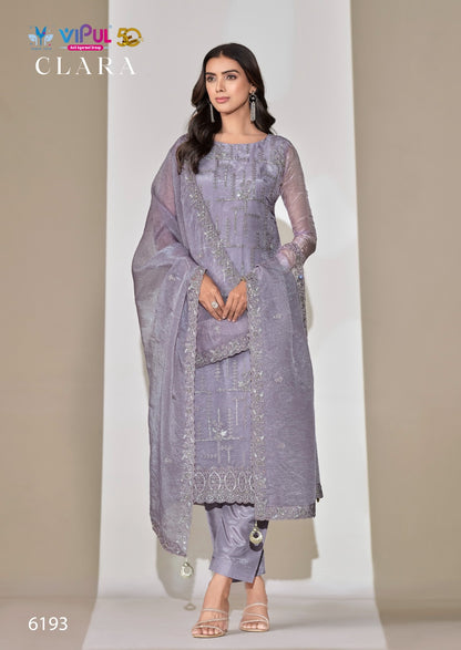Clara Vipul Satin Pant Style Suits Exporter India