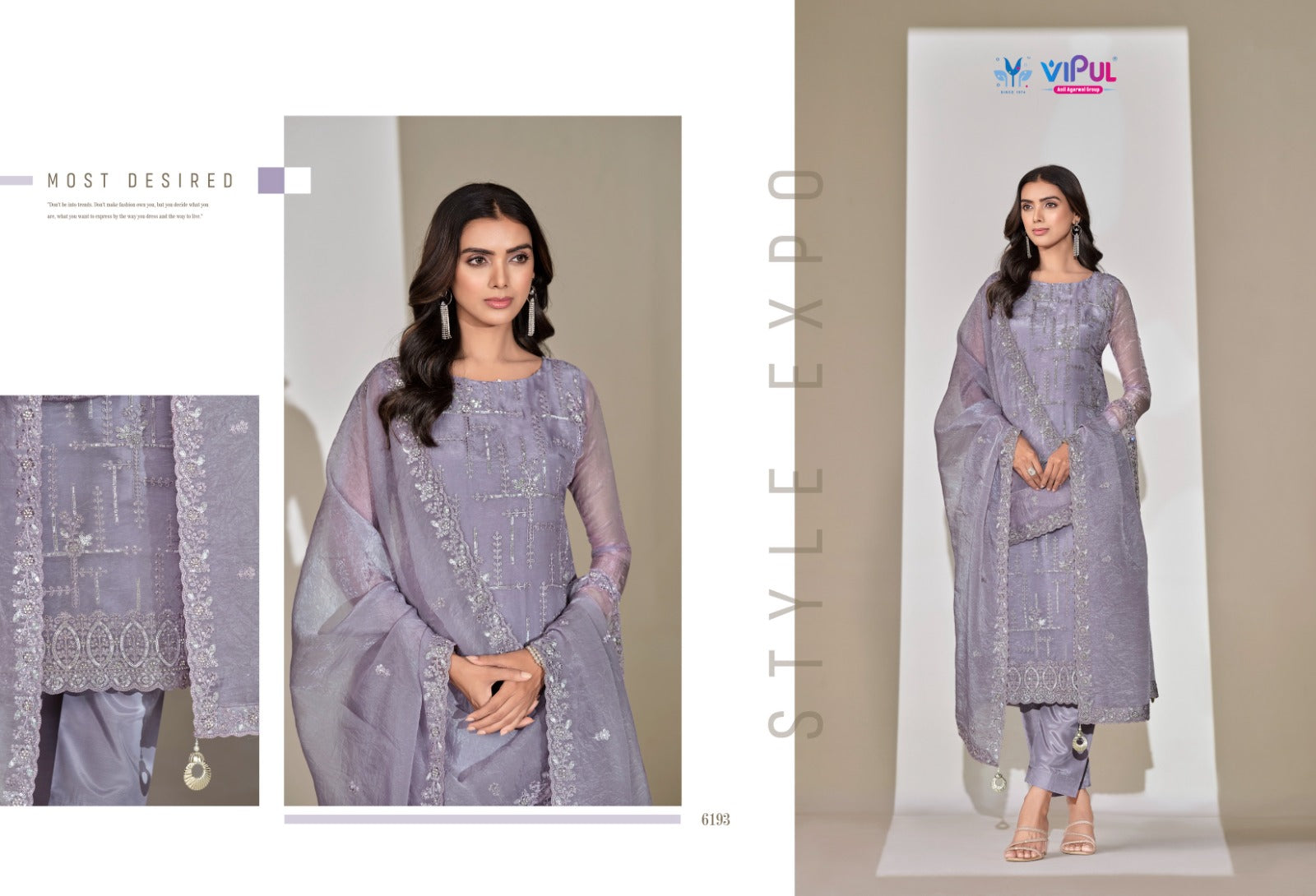 Clara Vipul Satin Pant Style Suits Exporter India
