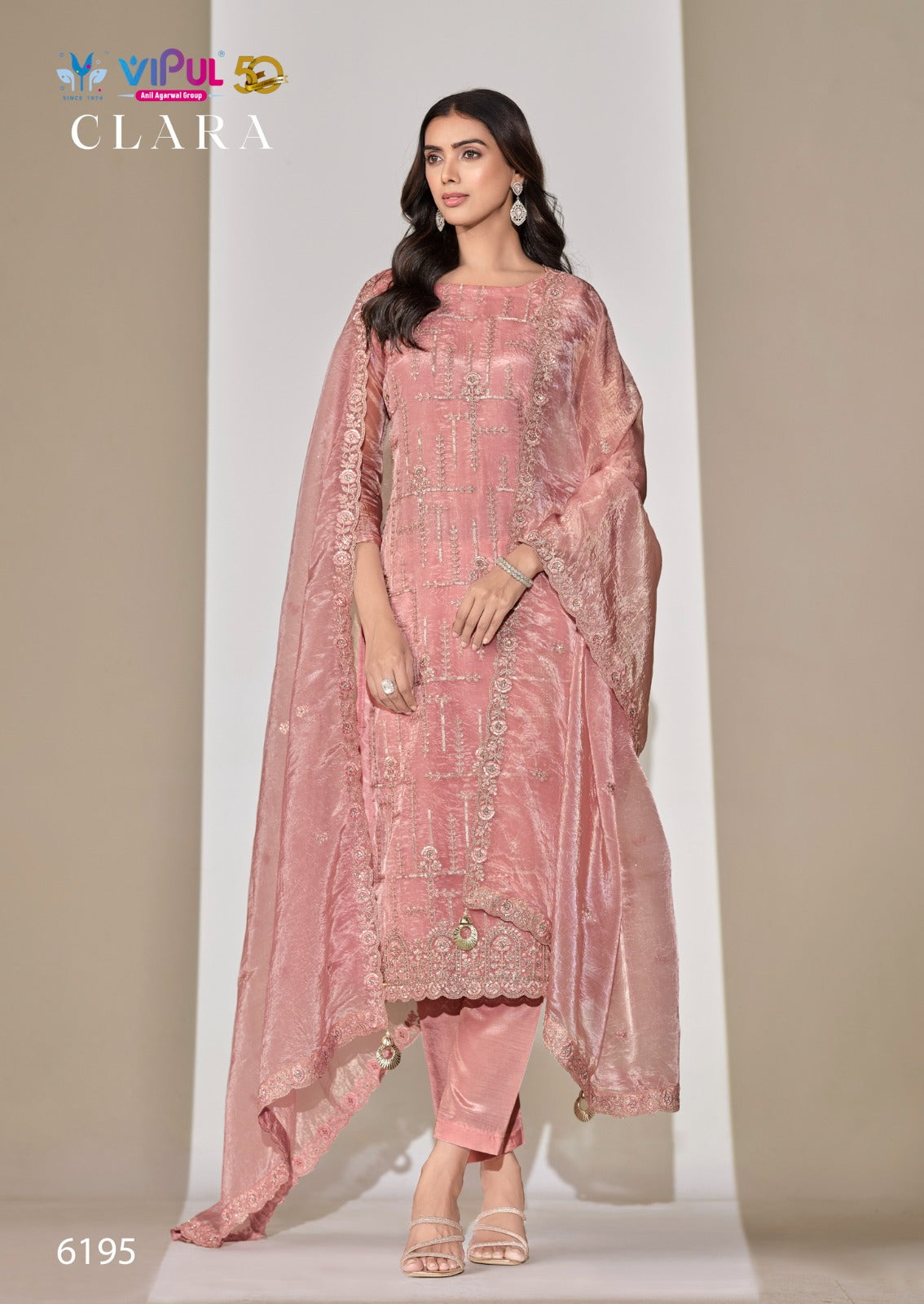 Clara Vipul Satin Pant Style Suits Exporter India