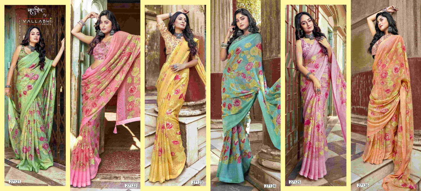 Clara Vol 2 Vallabhi Prints Brasso Sarees Supplier