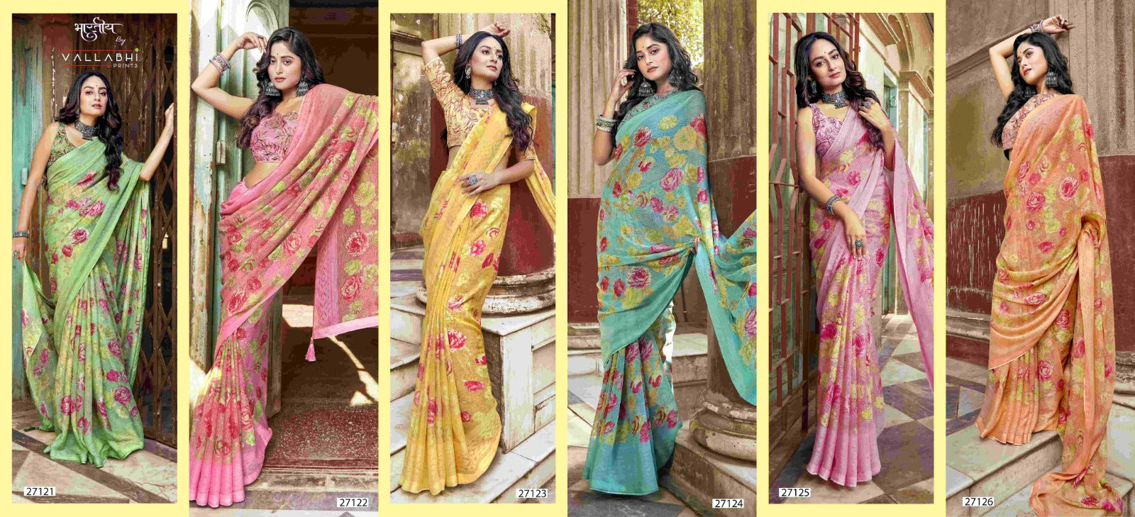 Clara Vol 2 Vallabhi Prints Brasso Sarees Supplier