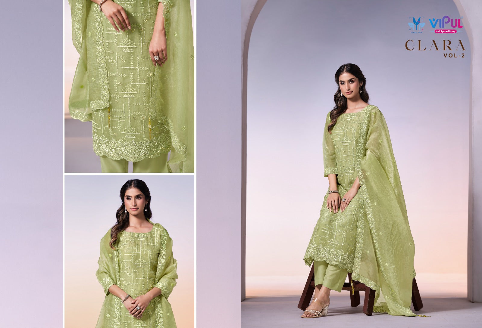 Clara Vol 2 Vipul Organza Pant Style Suits Wholesale Price