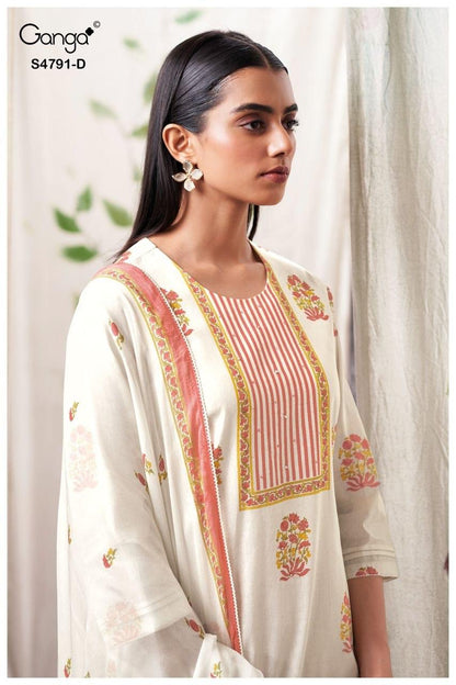 Claren 4791 Ganga Organdy Pant Style Suits Wholesaler India