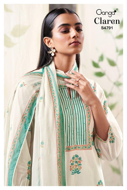 Claren 4791 Ganga Organdy Pant Style Suits Wholesaler India