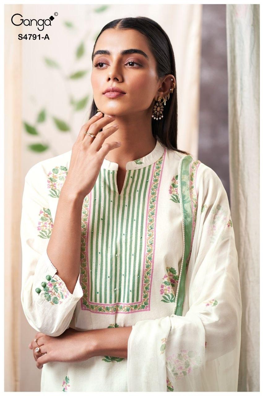 Claren 4791 Ganga Organdy Pant Style Suits Wholesaler India