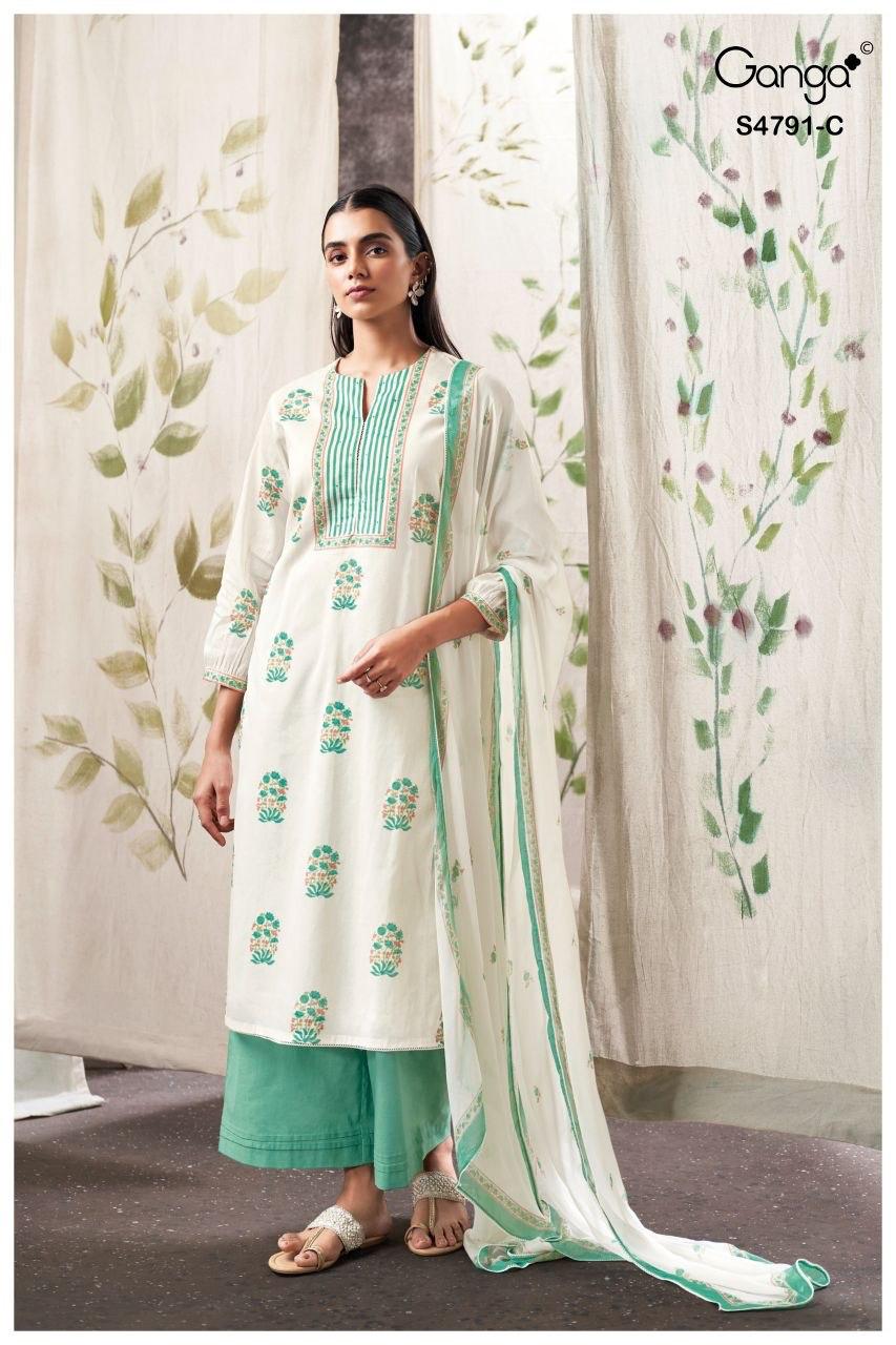 Claren 4791 Ganga Organdy Pant Style Suits Wholesaler India