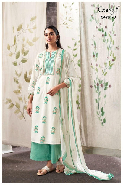 Claren 4791 Ganga Organdy Pant Style Suits Wholesaler India