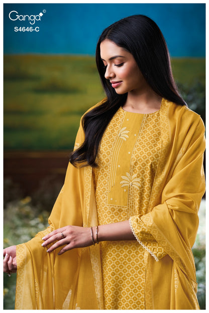Claria 4646 Ganga Cotton Plazzo Style Suits Exporter Gujarat