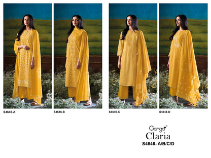 Claria 4646 Ganga Cotton Plazzo Style Suits Exporter Gujarat
