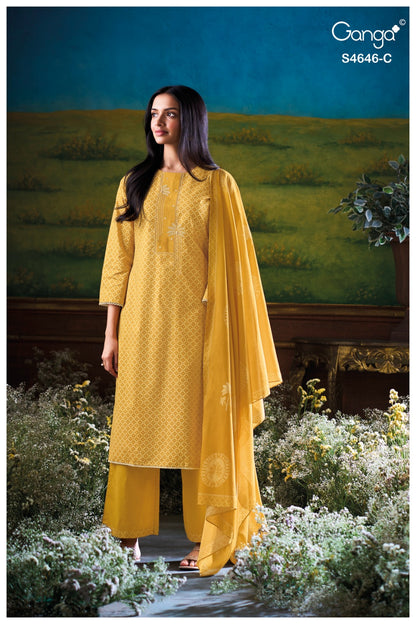 Claria 4646 Ganga Cotton Plazzo Style Suits Exporter Gujarat