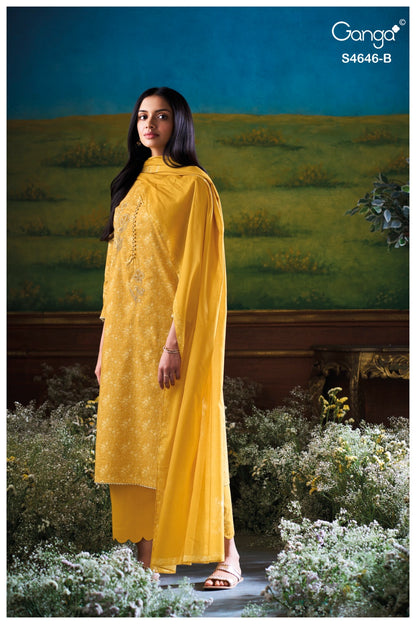 Claria 4646 Ganga Cotton Plazzo Style Suits Exporter Gujarat