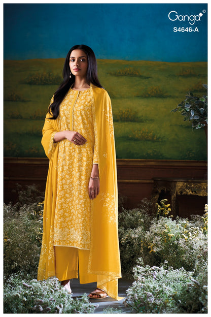 Claria 4646 Ganga Cotton Plazzo Style Suits Exporter Gujarat