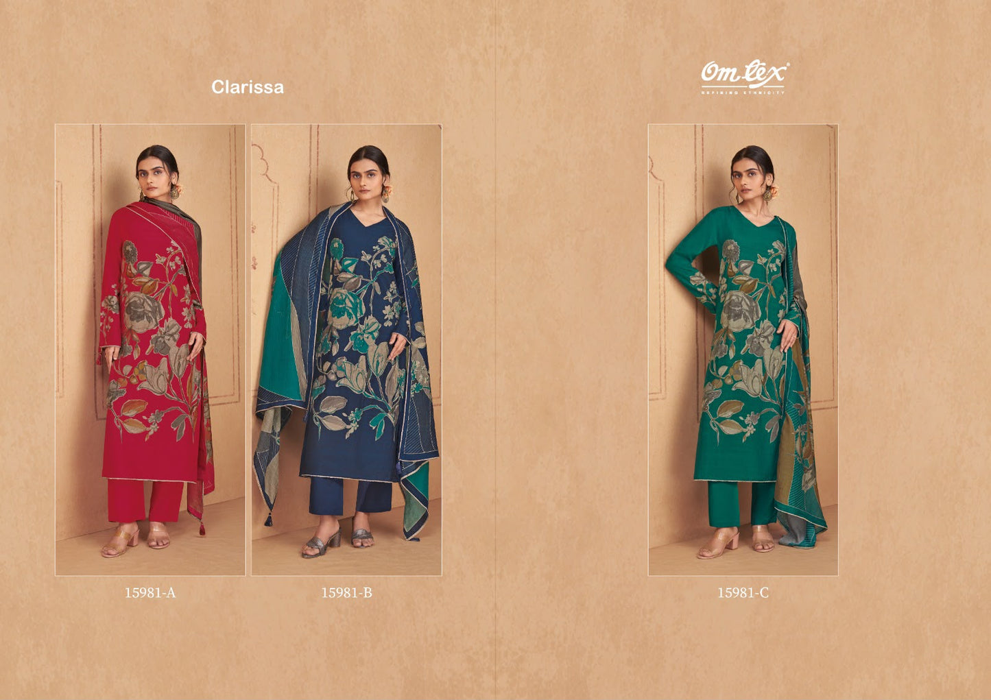 Clarissa Omtex Silk Pant Style Suits Wholesaler